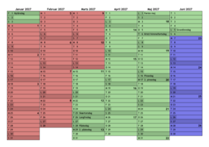 Kalender 1.halvaar 2027